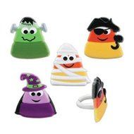 Halloween Party Candy Corn Character Cupcake Rings - 24 pc
