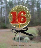 Lacy Sweet 16 Hard Candy Lollipop Mold