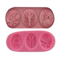 Dutch Brook Halloween Skull Girl Silicone Chocolate Cake Candy Fondant Baking Mold N3