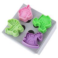 Daxin 4pcs Baby Funny DIY Toys Cookie Cake Cutter Fondant Plunger Decorating Mold N5