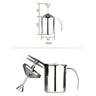 HUJI Double Mesh Stainless Steel Milk Frother Cappuccino Latte Coffee Foam Maker (1, 400 ml) N3