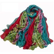 TR.OD Imitation Silk Women Print Scarf Shawl Wrap Beach Versatile