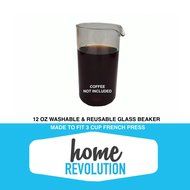 French Press Glass Coffee Beaker, 3 Cup (12 OZ), Home Revolution Brand Washable &amp; Reusable Universal Replacement... N2