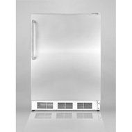 Summit AccuCold FF7SSTB 24" 5.5 cu. ft. Compact Refrigerator with Adjustable Shelves Deep Shelf Space Interior...