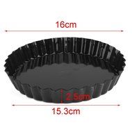 Round Tart Pie Tin Removable Bottom Pan Mould Black (10 IN) N11