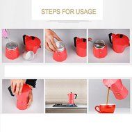 Hmlai Hot Sale 240 ML Aluminum Moka Express Made in Italy 6 Cup Stovetop Espresso Maker + One Coffee Spoon (stainess... N2