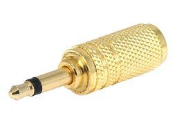 Monoprice Metal 3.5mm Mono Plug to 3.5mm Stereo Jack Adaptor - Gold Plated
