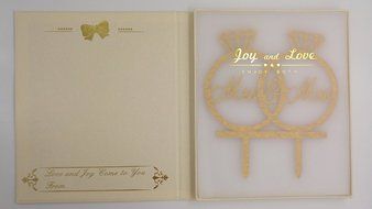 LOVENJOY Gift Box Pack Mrs and Mrs in Diamond Rings Same Sex Monogram Wedding Engagement Cake Topper (5.3-inch...
