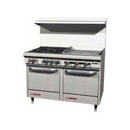 Southbend - S48EE-2G - S-Series 48" Restaurant Range w/ 4 Burners &amp; 24" Griddle