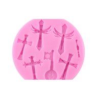 Mujiang 4-Capacity Cross Silicone Clay Fimo Sugarcraft Candy Fondant Molds N14