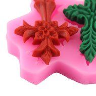 Mujiang 4-Capacity Cross Silicone Clay Fimo Sugarcraft Candy Fondant Molds N15