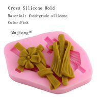 Mujiang 4-Capacity Cross Silicone Clay Fimo Sugarcraft Candy Fondant Molds N16