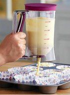 Holuck Cake Batter Distributor Batter Dispenser with Measuring Label DIY Cake Pancakes,with24 silicone baking...