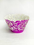 HUAL Cupcake Wrappers 50 Filigree Artistic Bake Cake Paper Cups Lace Laser Cut Liner Baking Cup Muffin Case Trays... N12