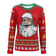 Sweatshirt,Morecome Women Long Sleeve Pullover Sweatshirt Santa Claus Christmas Tops N8