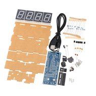DIY Electronic 4 Digit Large Screen LED Clock Kit Temperature Display Red inventor Learning Electronic Kit Toy...