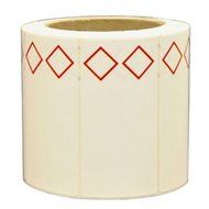 4.3125" x 8.375" - GHS Stock Thermal Transfer Labels, 2 Symbol Roll, Paper, Roll of 500 -COM-LB-GHS2