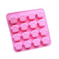 JLHua 2 Pack 16 Cavity Paw Print Silicone Non Stick Cake Bread Mold Chocolate Jelly Candy Baking Mould N2