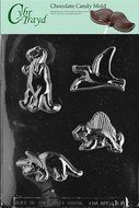 Cybrtrayd A104 Four Dinos Animal Chocolate Candy Mold