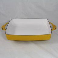 Dansk Kobenstyle Baker, Yellow Enamel on Steel, Small, 10.5" x 8" N2