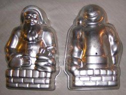 Nordic Ware Cake Pan: Santa Claus in Chimney ~ Father Christmas Holiday ~ 3D Stand Up ~ 2 Piece Cake Mold
