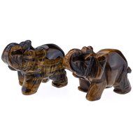 JOVIVI Natural Rose Quartz/Aventurine/Tiger Eye/Opalite Carved Gemstones Elephant Figurine 2&#039;&#039; Room Decoration...