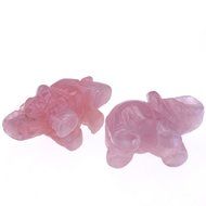 JOVIVI Natural Rose Quartz/Aventurine/Tiger Eye/Opalite Carved Gemstones Elephant Figurine 2&#039;&#039; Room Decoration... N2