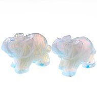 JOVIVI Natural Rose Quartz/Aventurine/Tiger Eye/Opalite Carved Gemstones Elephant Figurine 2&#039;&#039; Room Decoration... N3