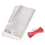 Outus 100 Pieces Party Bags Favor Bags with 100 Pieces Red Twist Ties
