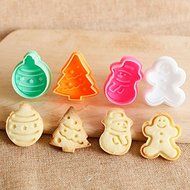 Vivian Christmas Decor Fondant Cake Pastry Plunger Cookies Cutter Mold Mould Set of 4 PCS