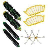 SHP-ZONE 2 Bristle Brushes &amp; 2 Flexible Beater Brushes &amp; 2 Side Brushes 6-Armed &amp; Filters Pack Mega Kit for iRobot...