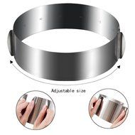 Cade Stainless Steel 6 to12 Inch Adjustable Cake Mousse Mould Cake Baking Cake Decor Mold Ring N19