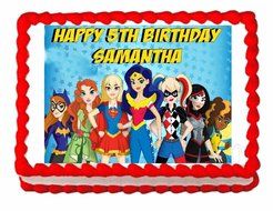 Superhero Girls Party Edible image Cake topper decoration for girls