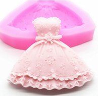 FD3129 Princess Dress Silicone Fondant Cake Mold Chocolate Baking Sugarcraft N5