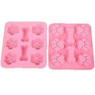 JLHua 8 Cavity Paw Print with Bones Silicone Non Stick Cake Bread Mold Chocolate Jelly Candy Baking Mould N5