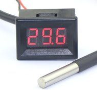 RioRand&reg; 0.36" Digital Thermometer -55-125&deg;c Red LED Temperature Measurement Temp Measure Monitor With 1 Meter... N2