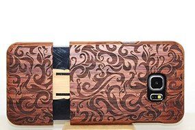 Samsung Galaxy S7 Wooden Case,T-Young(TM) Natural Wood Bamboo Carved [Stylish Pattern] Case Hard Back Shockproof...