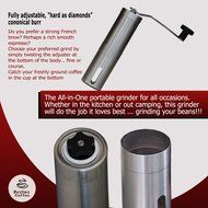 Besties Hand Coffee Grinder With Ceramic Conical Burr Design, Slim Stainless Steel Aeropress Compatible, Convenient... N5
