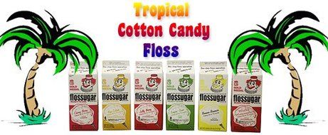 Cotton Candy Flossugar, Case of 6-1/2 Gallon Cartons-Tropical Flavors