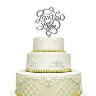Love You More Wedding Cake Topper Black
