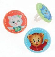 CakeDrake 24 DANIEL TIGER O Owl Katerina Kitty Cat Neighborhood Party CupCake Topper Rings