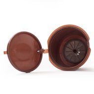 Refillable Nescaf&eacute;&reg; Dolce Gusto Capsule (1-pack with Bonus Coffee Spoon) | Compatible with Mini Me, Genio, Piccolo... N4