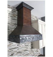 Z Line 373AW-36 1200 CFM Wooden Wall Mount Range Hood, 36", Antigua/Walnut N3