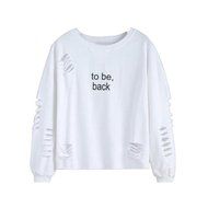 Women&#039;s Blouse,Laimeng Cotton Letters Printed Round Neck Hedging Blouse (XS, White) N14