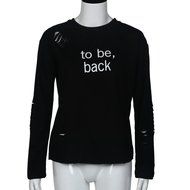 Women&#039;s Blouse,Laimeng Cotton Letters Printed Round Neck Hedging Blouse (XS, White) N15