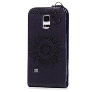 Badalink Galaxy S5 Mini Up-Down Open Folio Flip Case Kickstand Vertical PU Leather Embossed Totem Magnetic Snap... N2