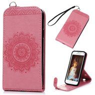 Badalink Galaxy S5 Mini Up-Down Open Folio Flip Case Kickstand Vertical PU Leather Embossed Totem Magnetic Snap... N5