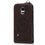 Badalink Galaxy S5 Mini Up-Down Open Folio Flip Case Kickstand Vertical PU Leather Embossed Totem Magnetic Snap... N6