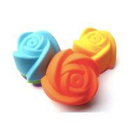 [12 Packed/Color Radom]7cm Color Silicone Mold Muffin Cup for Cake, Biscuit, Ice Cube, Chocolate, Candy, Soap,...