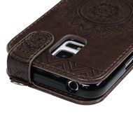 Badalink Galaxy S5 Mini Up-Down Open Folio Flip Case Kickstand Vertical PU Leather Embossed Totem Magnetic Snap... N7